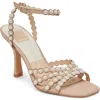 Dolce Vita Hellen Pearly Bead Ankle Strap Sandal In Light Blush Leather