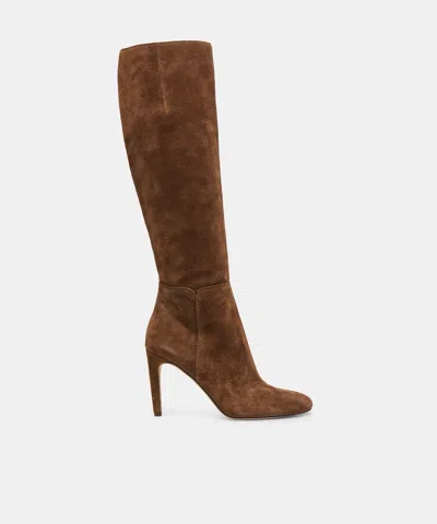 Dolce Vita Heyes Boots In Chestnut Suede Size 5 By  In Brown