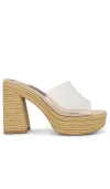 Dolce Vita Lchia Womens Solid Woven Platform Sandals In Transparent