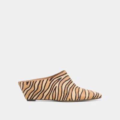 Dolce Vita Hilah Mules In Tiger Calf Hair Size 13 By  In Brown