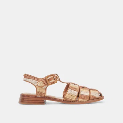 Dolce Vita Holis Sandals Tan Multi Raffia In Brown