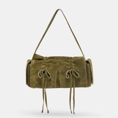 Dolce Vita Hudson Shoulder Bag Olive Suede In Green