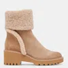 Dolce Vita Hug H20 Mushroom Suede Leather Faux Fur Ankle Booties In Multi