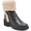 Dolce Vita Women's Hug H2o Faux-fur-trim Booties In Black Leather H2o