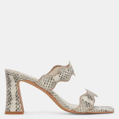 Dolce Vita Ilva Heels Grey White Embossed Leather In Grey/white Embossed Leather