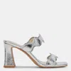 Dolce Vita Ilva Heels Grey White Embossed Leather In Silver