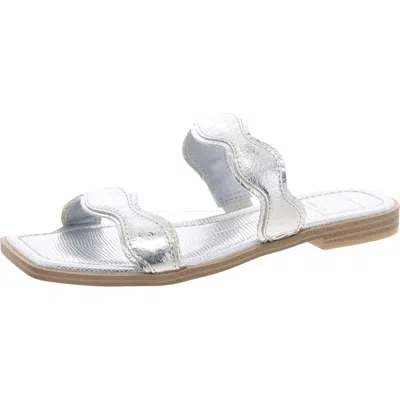 DOLCE VITA ILVA LOW WOMENS METALLIC SLIDE SANDALS