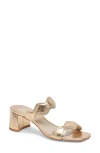 Dolce Vita Ilva Mid Slide Sandal In Gold Distresseed Leather
