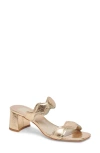 Dolce Vita Ilva Mid Slide Sandal In Gold Distresseed Leather