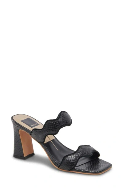 Dolce Vita Ilva Slide Sandal In Onyx Embossed