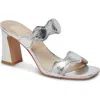 Dolce Vita Ilva Silver Distressed Leather High Heel Slide Sandals In Silver