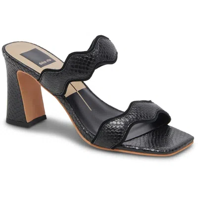 Dolce Vita Ilva Womens Laceless Leather Mule Sandals In Black