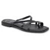 Dolce Vita Indigo Womens Toe Loop Leather Flip-flops In Black