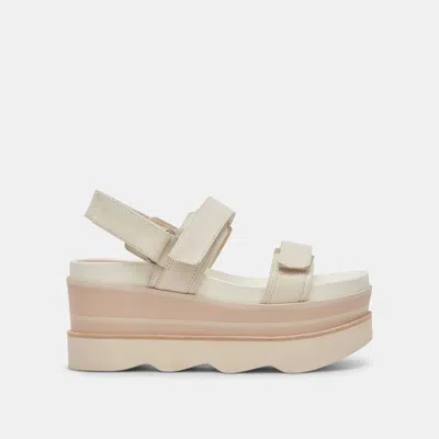 Dolce Vita Izak Sandals Ivory Leather In White