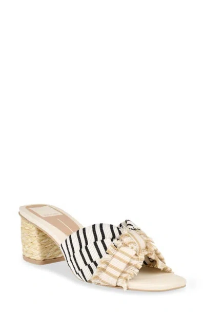 Dolce Vita Izra Sandal In Natural Multi Striped Linen