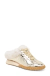 Dolce Vita Izzey Faux Fur Sneaker In Silver