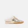 Dolce Vita Izzey Plush Sneakers Platinum Leather In Silver