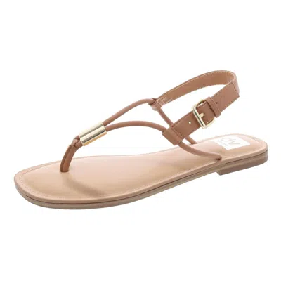 Dolce Vita Jache Womens Faux Leather Adjustable Thong Sandals In Brown