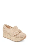 Dolce Vita Jhenee Espadrille Sneakers Taupe Perforated Suede In Natural Macrame