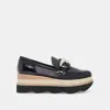 Dolce Vita Jaksen Womens Mesh Inset Leather Loafer Heels In Multi