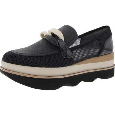 Dolce Vita Jaksen Womens Mesh Inset Leather Loafer Heels In Multi