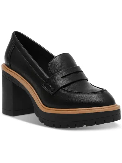 Dolce Vita Jayjay Womens Faux Leather Slip-on Loafers In Black