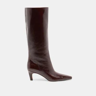 Dolce Vita Jazmin Boots In Black Cherry Leather Size 6 By  In Brown