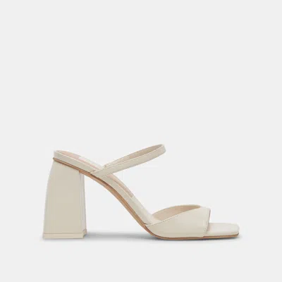 Dolce Vita Jemmy Heels Ivory Crinkle Patent In White