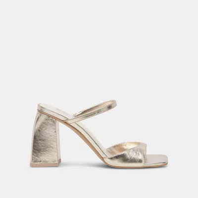Dolce Vita Jemmy Heels Light Gold Crinkle Patent
