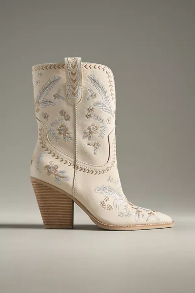 Dolce Vita Jessey Floral Western Boots In Beige