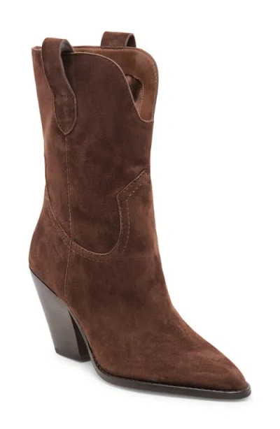Dolce Vita Jessey Western Boot In Dark Brown Suede