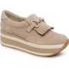 Dolce Vita Jhax Platform Sneaker In Almond Suede