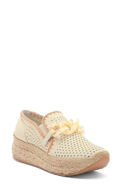 Dolce Vita Jhenee Espadrille Platform Sneaker In Ivory Perforated