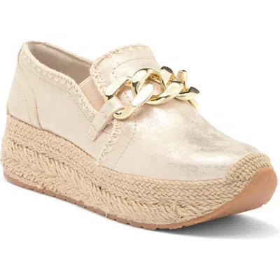 Dolce Vita Jhenee Platform Slip-on Sneaker In Light Gold Nubuck