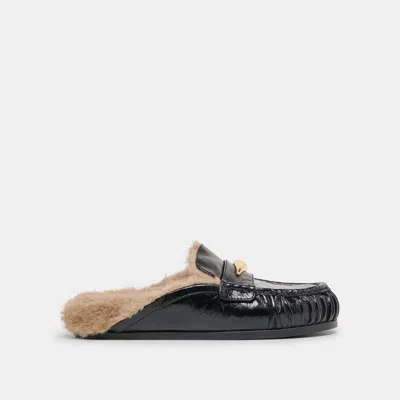Dolce Vita Jodero Plush Flats Black Leather