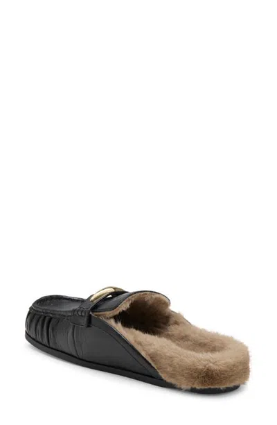 Dolce Vita Jodero Plush Leather Mule In Black
