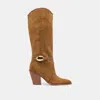Dolce Vita Jody Wide Calf Boots Lt Brown Suede In Brown