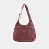Dolce Vita Johnnie Shoulder Bag Burgundy Suede In Burgundy