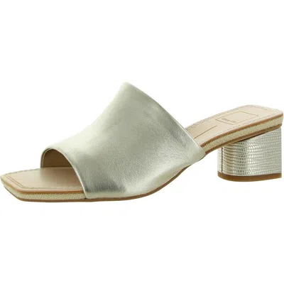 Dolce Vita Jolice Womens Leather Slip On Mules In Green