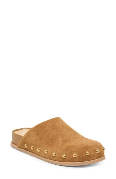 Dolce Vita Joney Stud Flat Mule In Cognac Suede