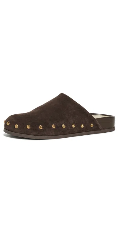 Dolce Vita Joney Stud Mules Dark Brown Suede