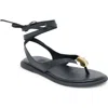 Dolce Vita Judy Ankle Wrap Sandal In Black Leather