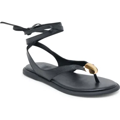 Dolce Vita Judy Ankle Wrap Sandal In Black Leather
