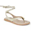 Dolce Vita Judy Ankle Wrap Sandal In Light Gold Leather