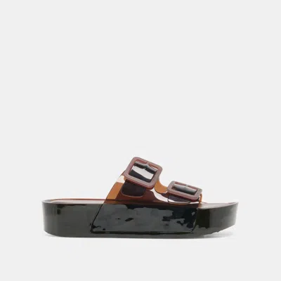 Dolce Vita Julio X Sandals In Chocolate Vinyl Size 11 By  In Burgundy