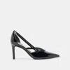 Dolce Vita Kaine Heels Midnight Crinkle Patent Leather In Black