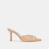 Dolce Vita Kairi French Vanilla Leather Bow Pointed-toe High Heel Mules In Neutral