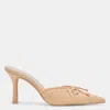 Dolce Vita Kairi French Vanilla Leather Bow Pointed-toe High Heel Mules In Multi