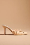 Dolce Vita Kairi French Vanilla Leather Bow Pointed-toe High Heel Mules In White