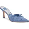 Dolce Vita Women's Kairi Slip On Pointed Toe Bow High Heel Pumps In Blue Denim